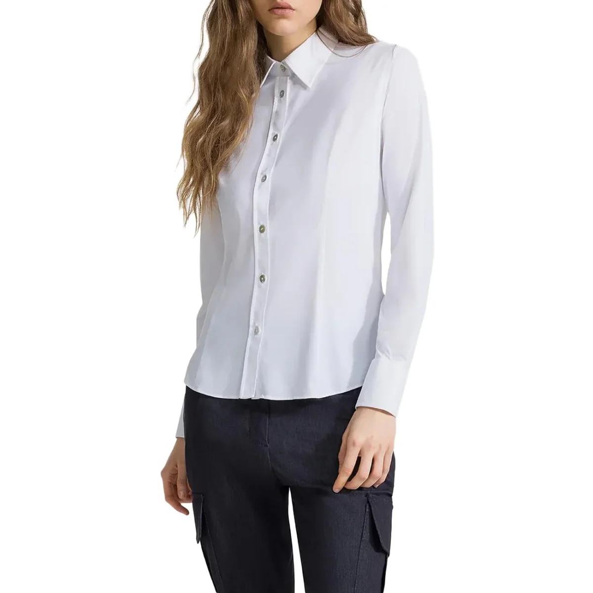 Camicia Oxford Slim Donna Bianco - immagine 3