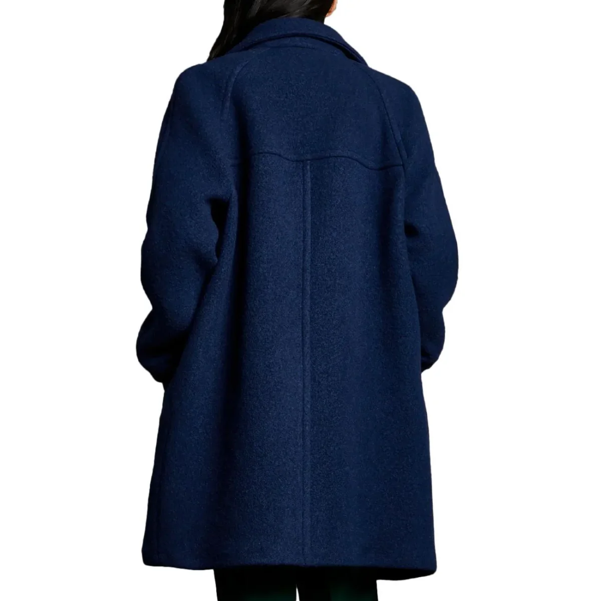 Cappotto Over In Lana Donna Blu Notte Scuro - immagine 4