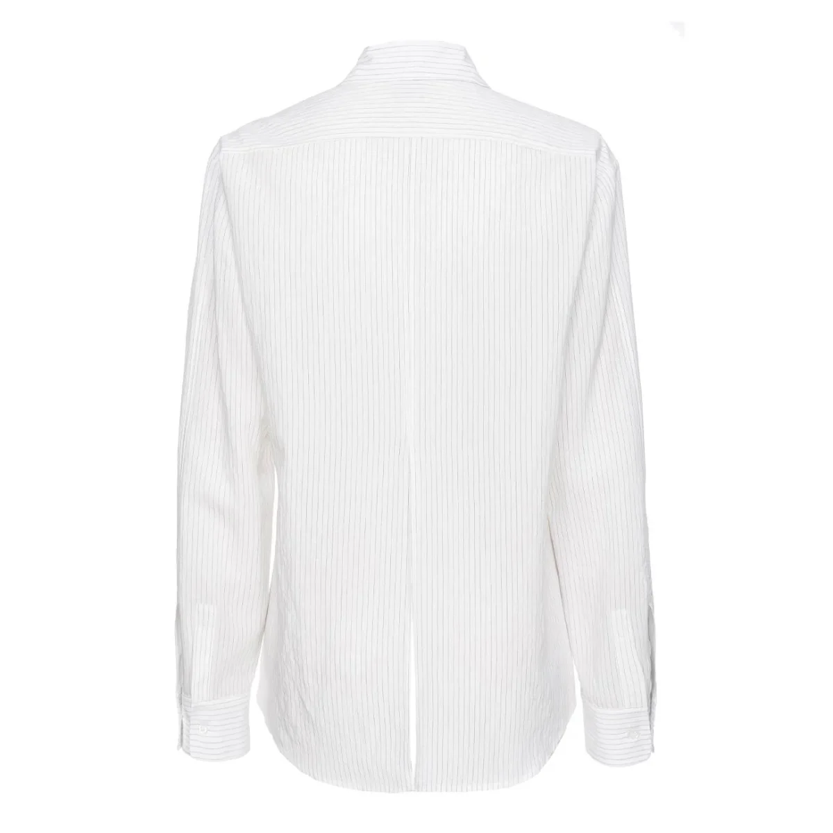 Camicia Corea A Righe Donna Bianco Nero - immagine 3